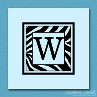 Zebra Decorative W Initial