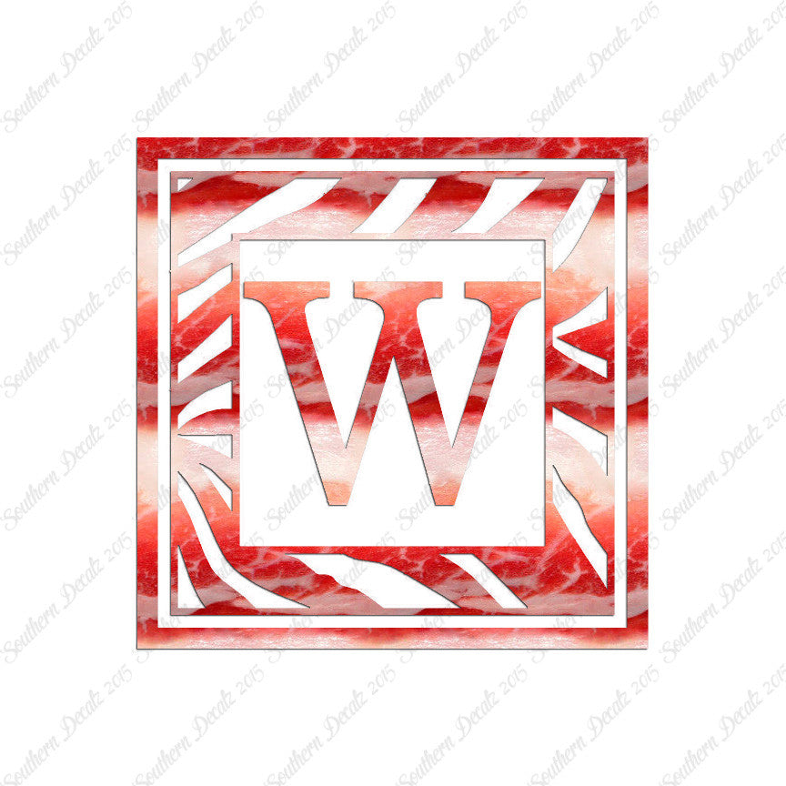 Zebra Decorative W Initial