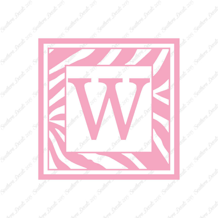 Zebra Decorative W Initial