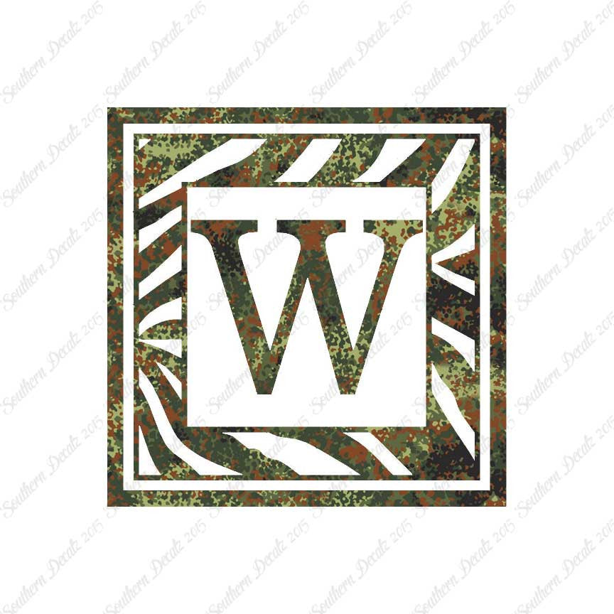 Zebra Decorative W Initial