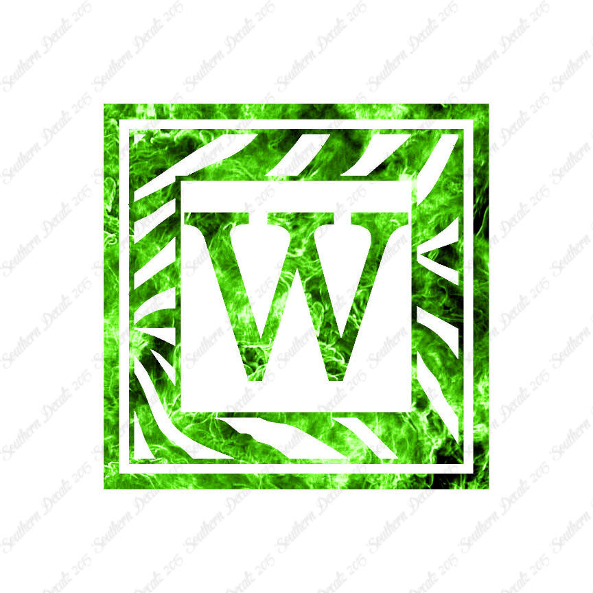 Zebra Decorative W Initial