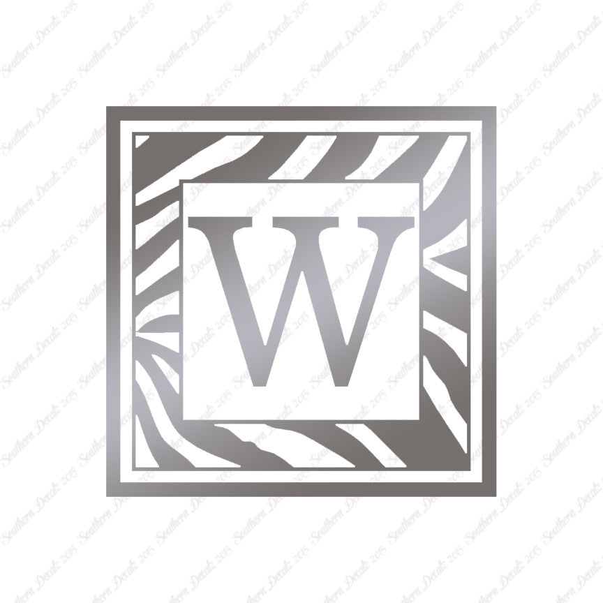 Zebra Decorative W Initial