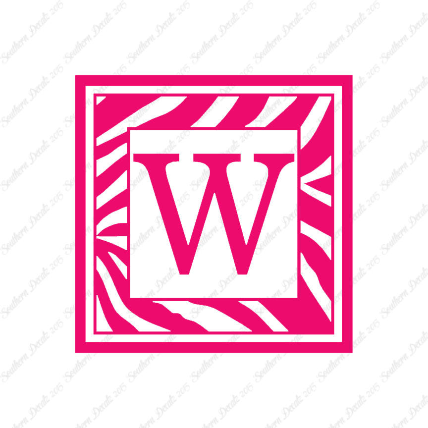 Zebra Decorative W Initial
