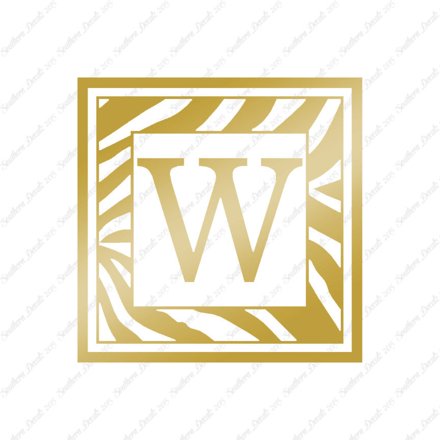 Zebra Decorative W Initial