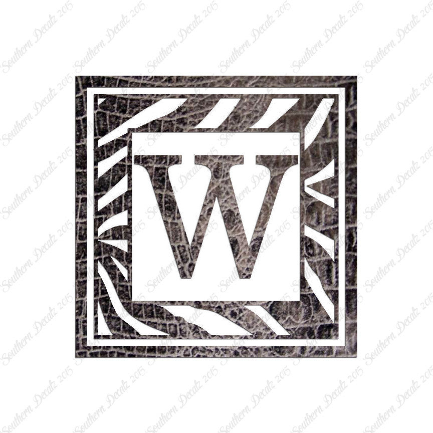 Zebra Decorative W Initial