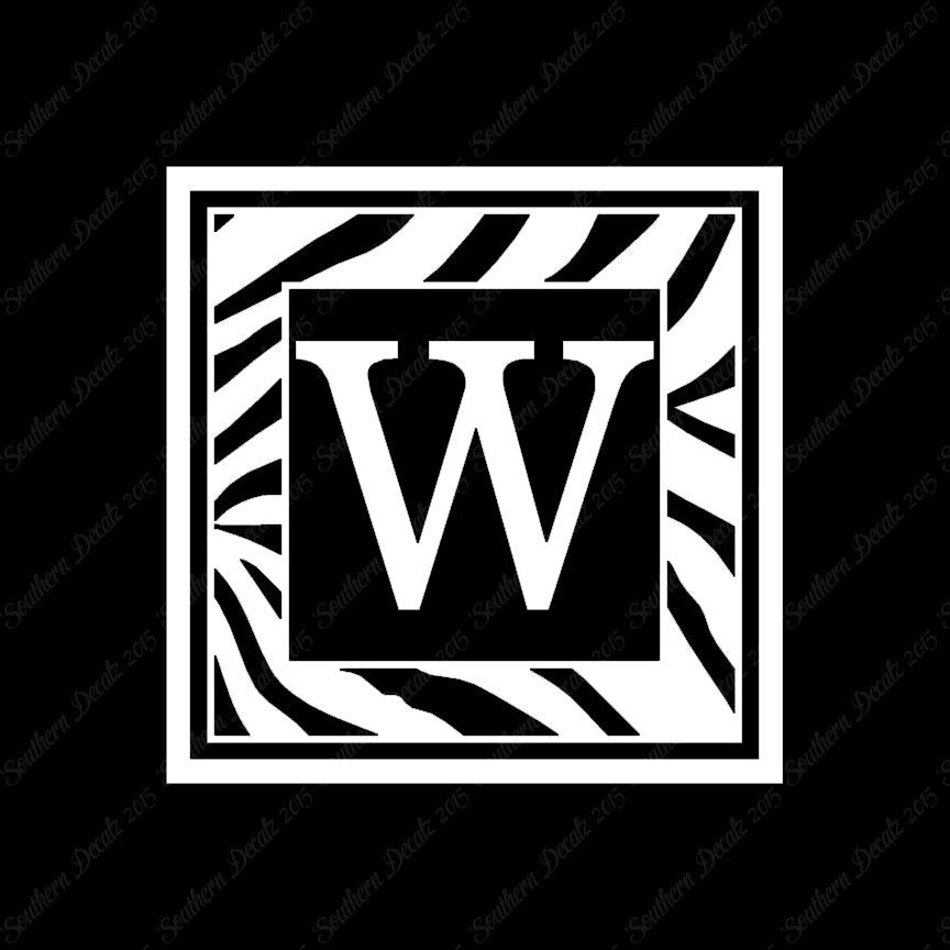 Zebra Decorative W Initial