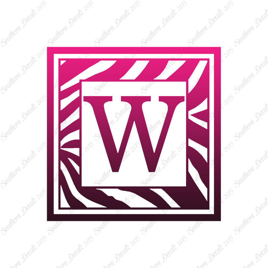 Zebra Decorative W Initial