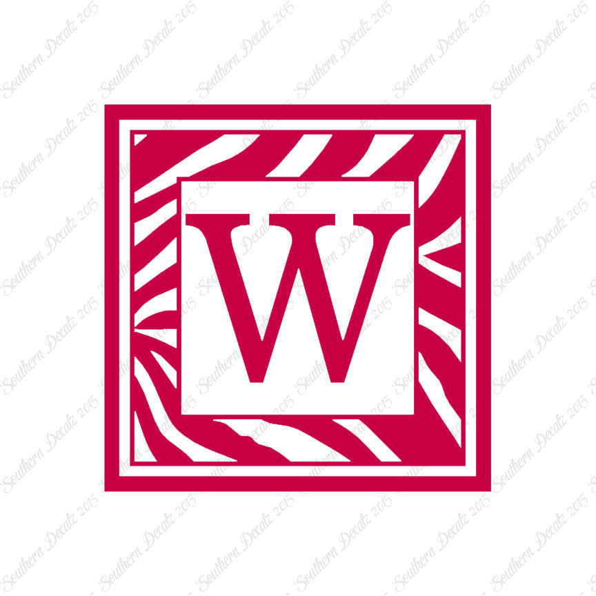 Zebra Decorative W Initial