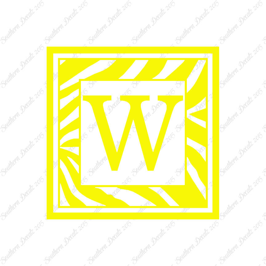 Zebra Decorative W Initial