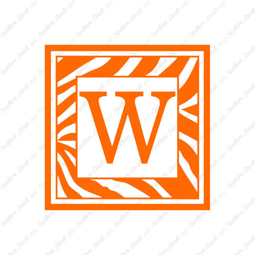 Zebra Decorative W Initial