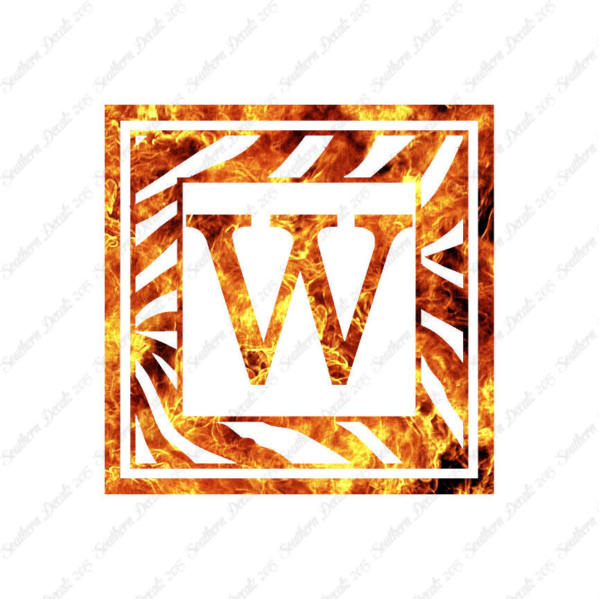 Zebra Decorative W Initial