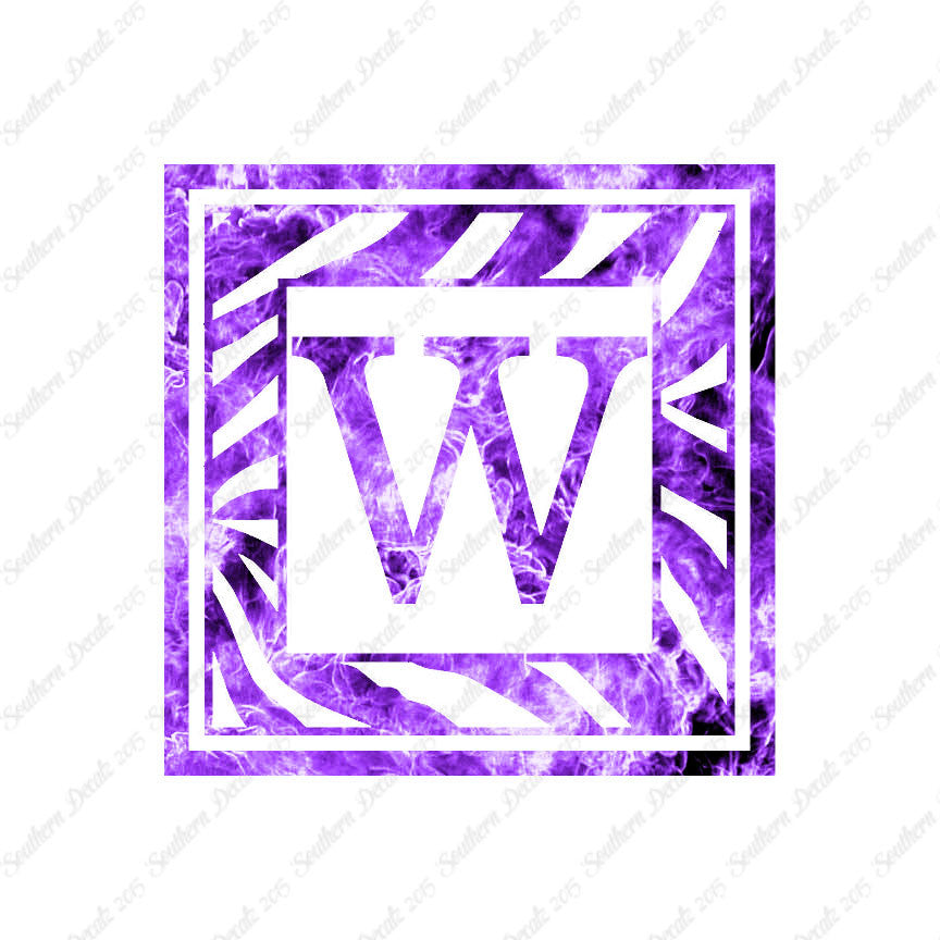 Zebra Decorative W Initial