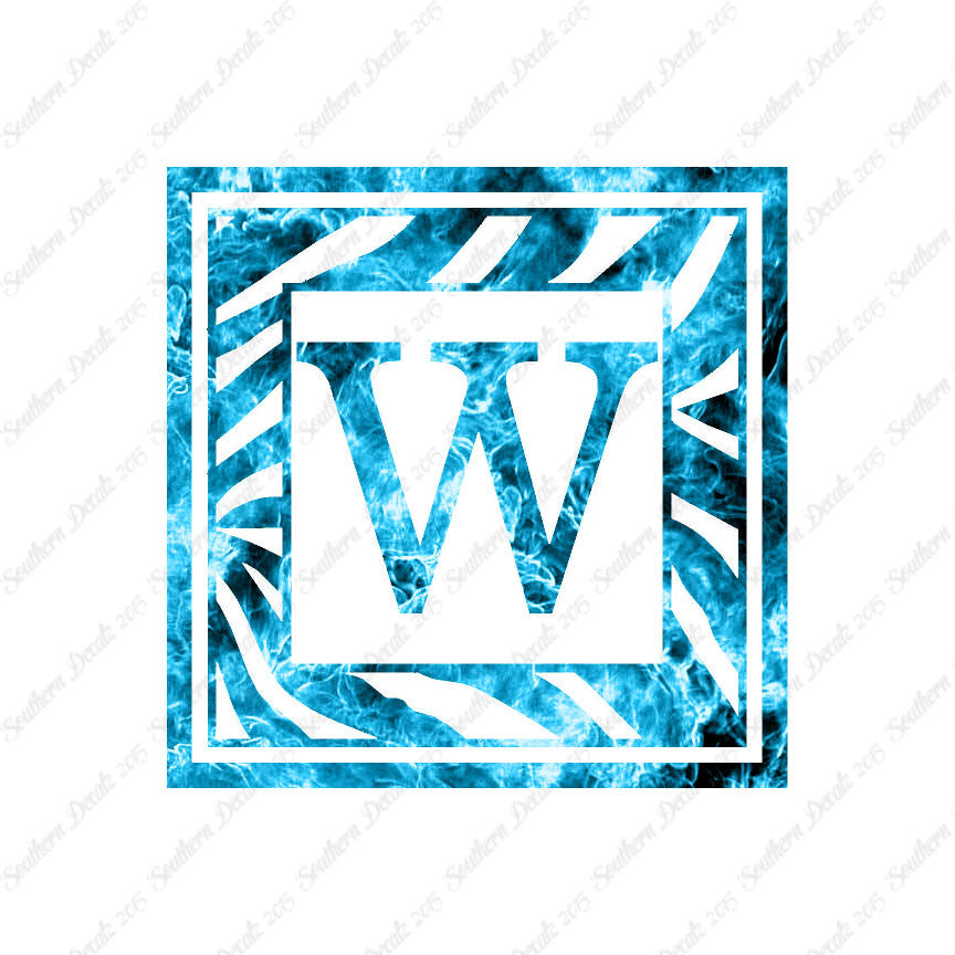 Zebra Decorative W Initial