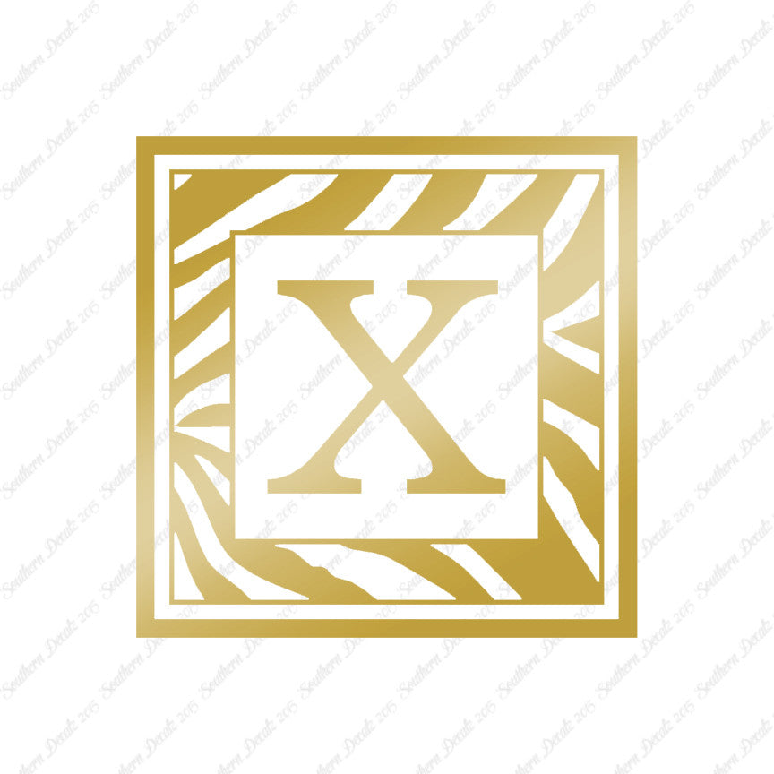 Zebra Decorative X Initial