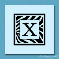 Zebra Decorative X Initial