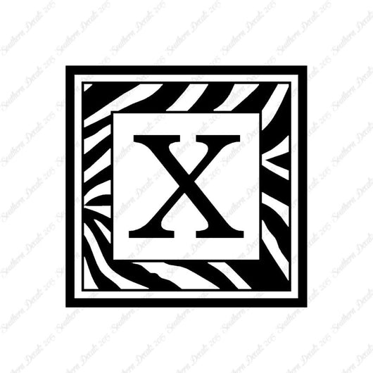 Zebra Decorative X Initial