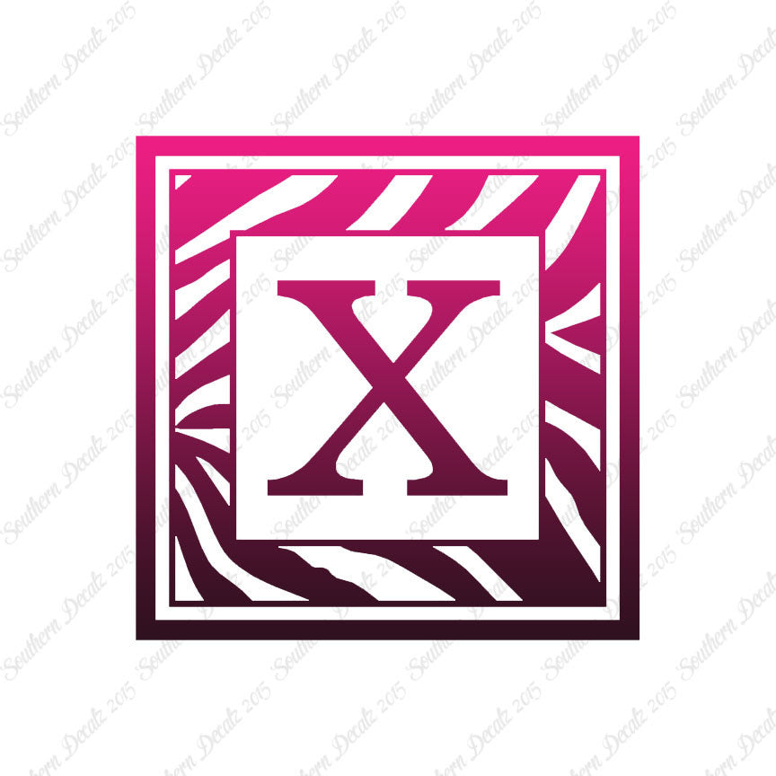 Zebra Decorative X Initial