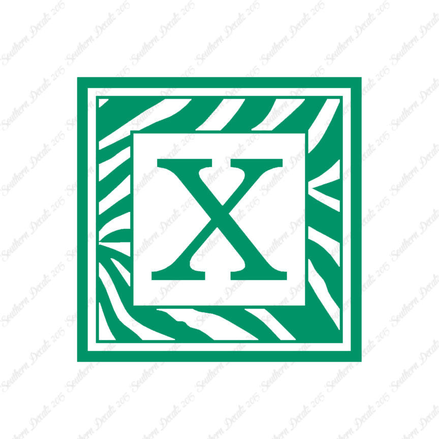 Zebra Decorative X Initial