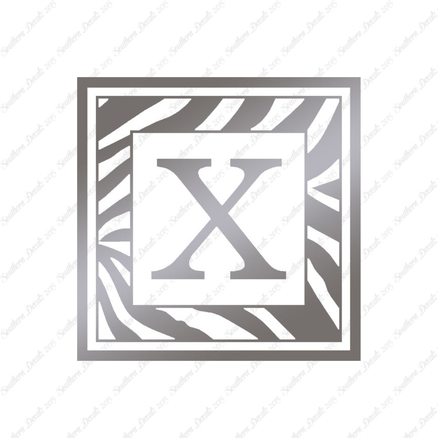 Zebra Decorative X Initial