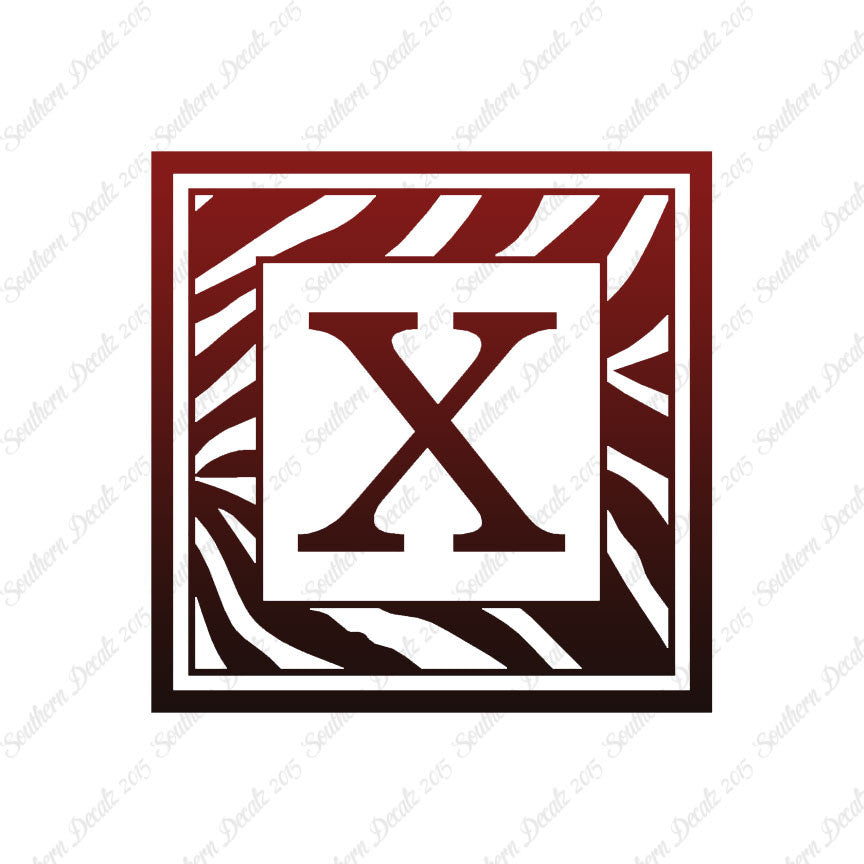 Zebra Decorative X Initial
