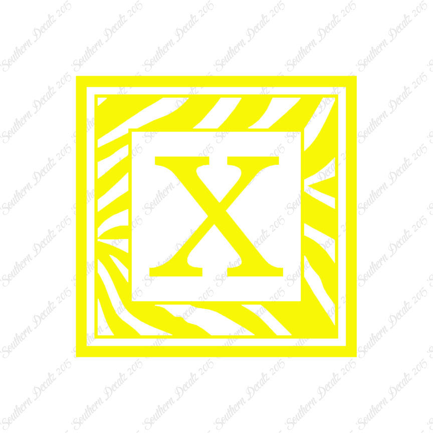 Zebra Decorative X Initial