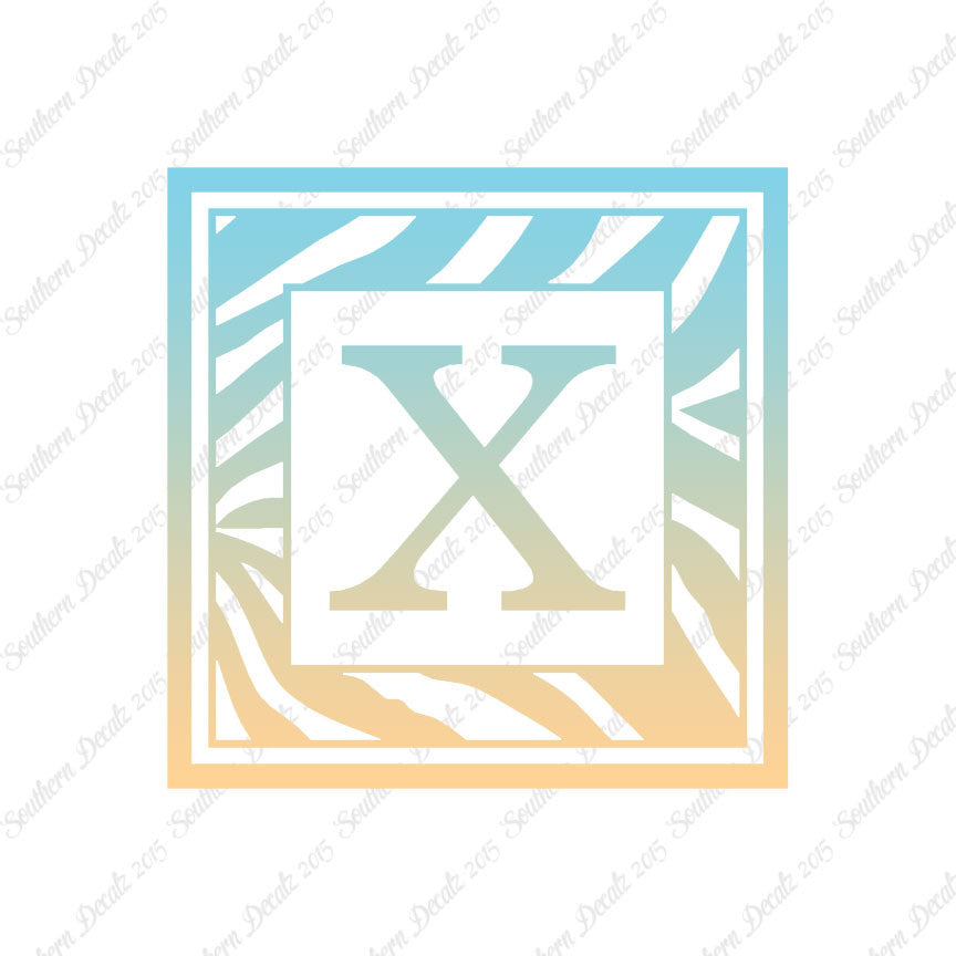 Zebra Decorative X Initial