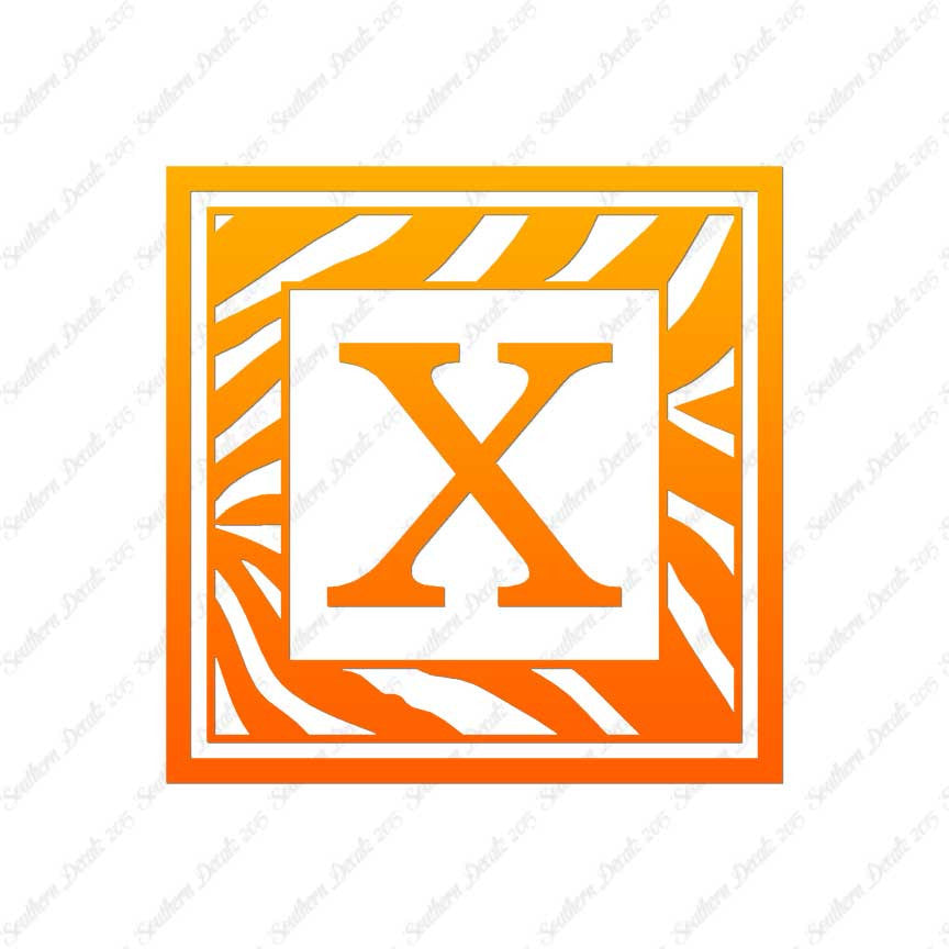 Zebra Decorative X Initial