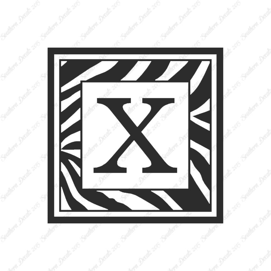 Zebra Decorative X Initial