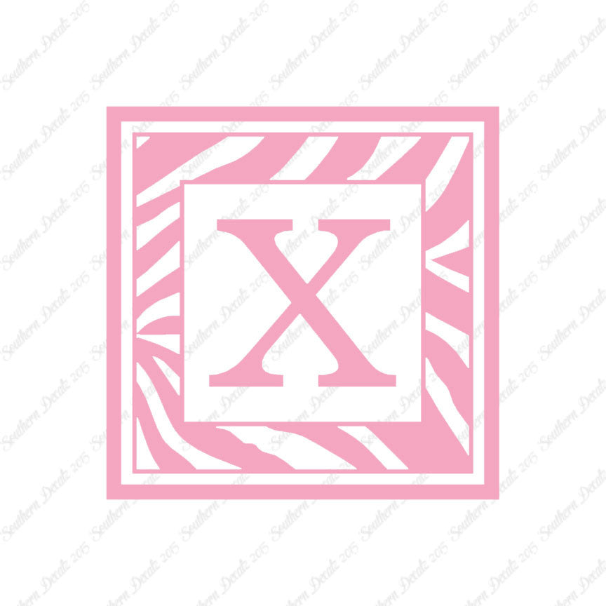 Zebra Decorative X Initial