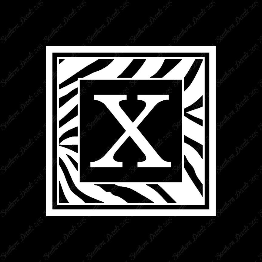 Zebra Decorative X Initial