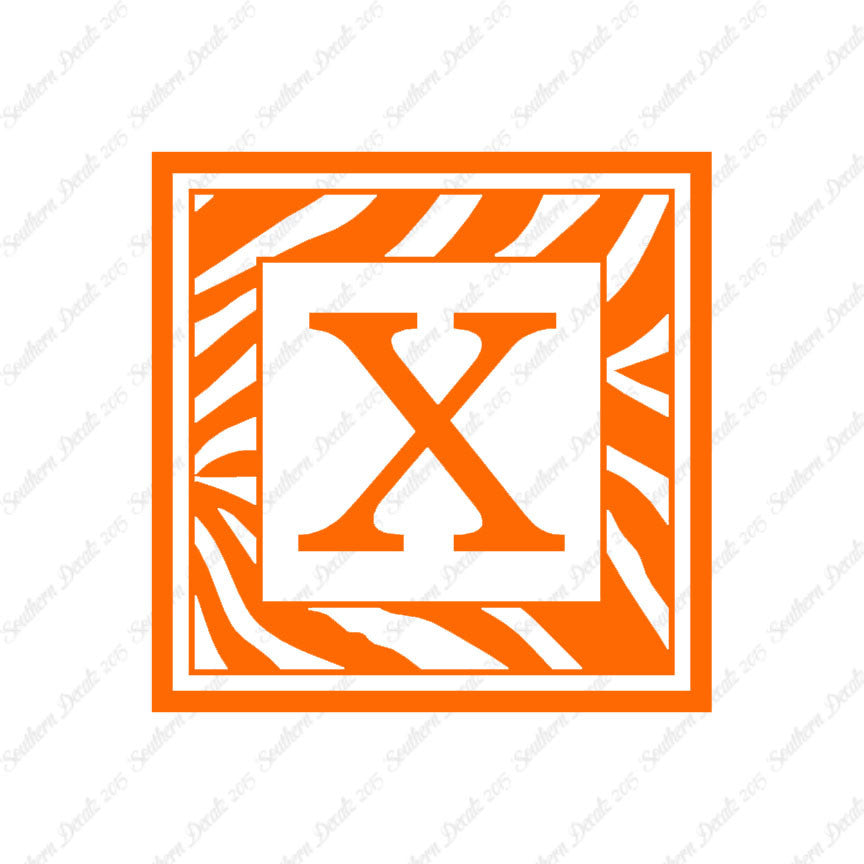 Zebra Decorative X Initial