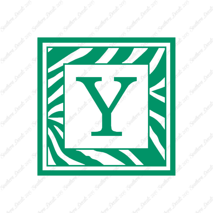Zebra Decorative Y Initial