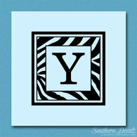 Zebra Decorative Y Initial