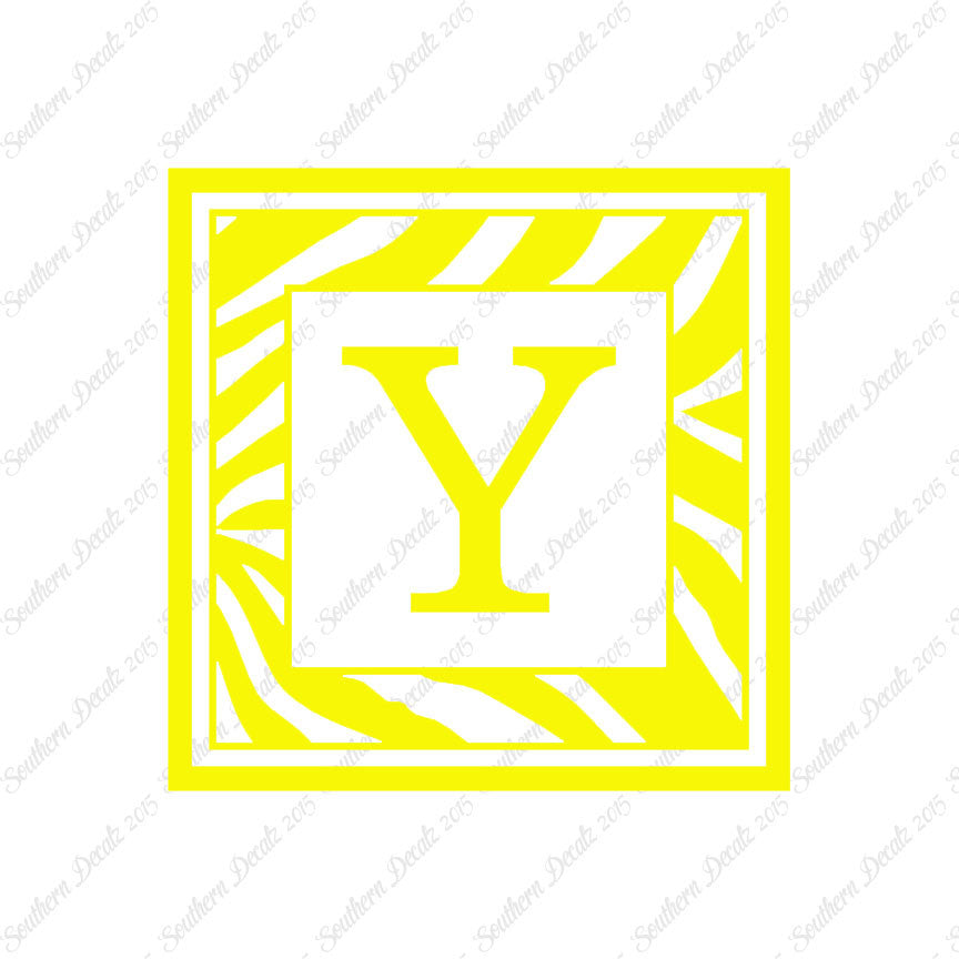 Zebra Decorative Y Initial