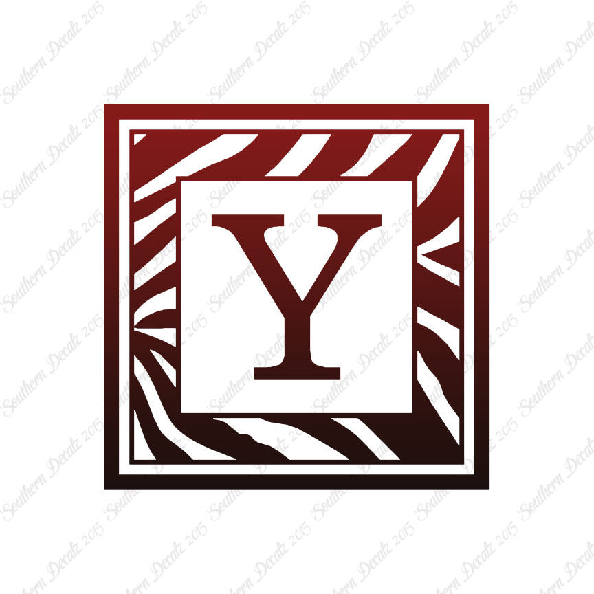 Zebra Decorative Y Initial