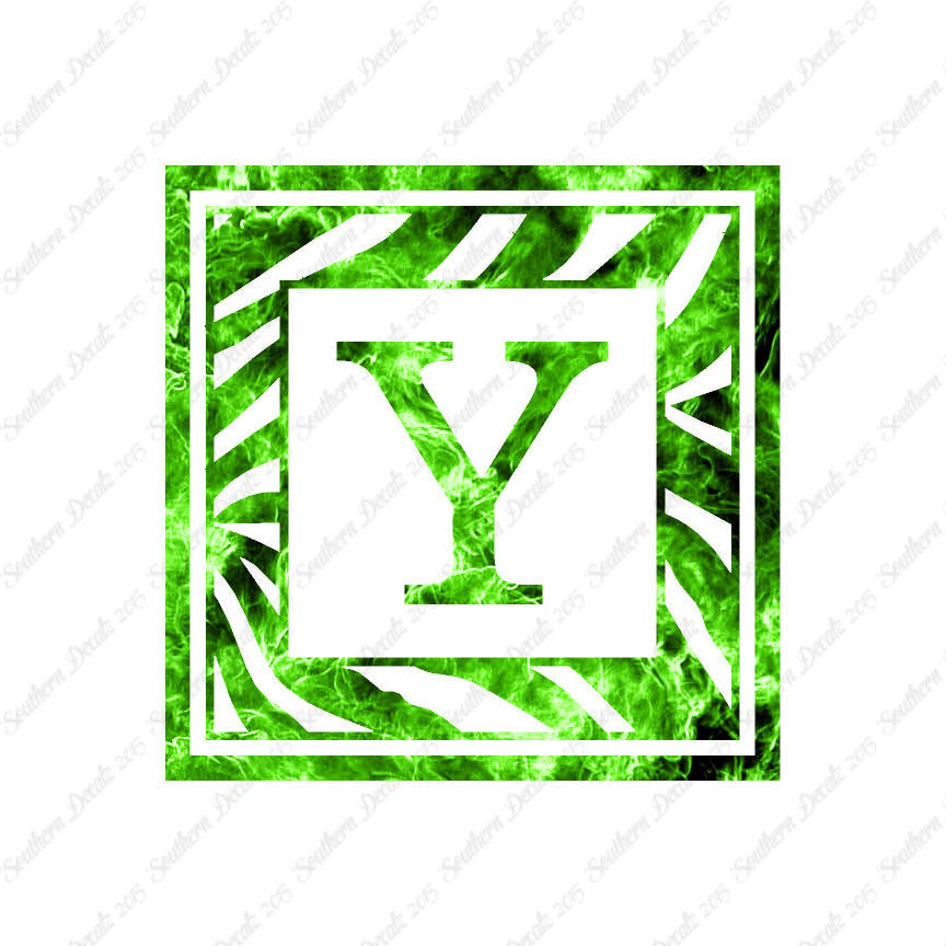Zebra Decorative Y Initial