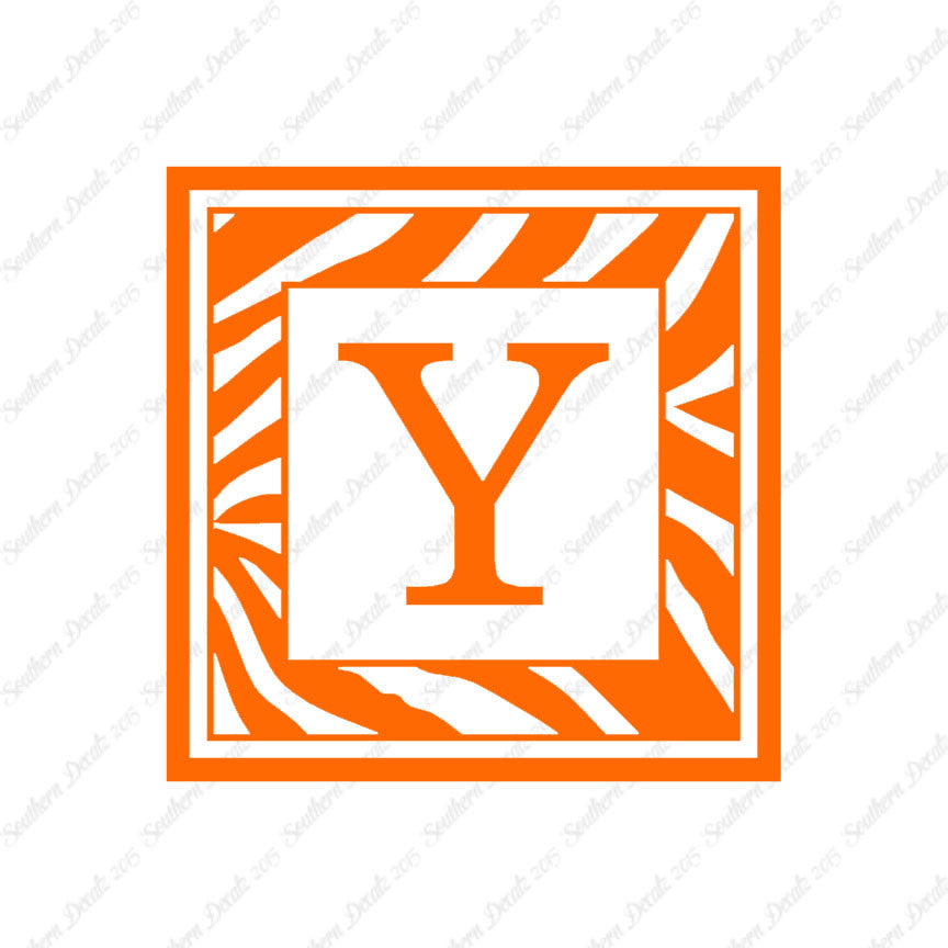 Zebra Decorative Y Initial