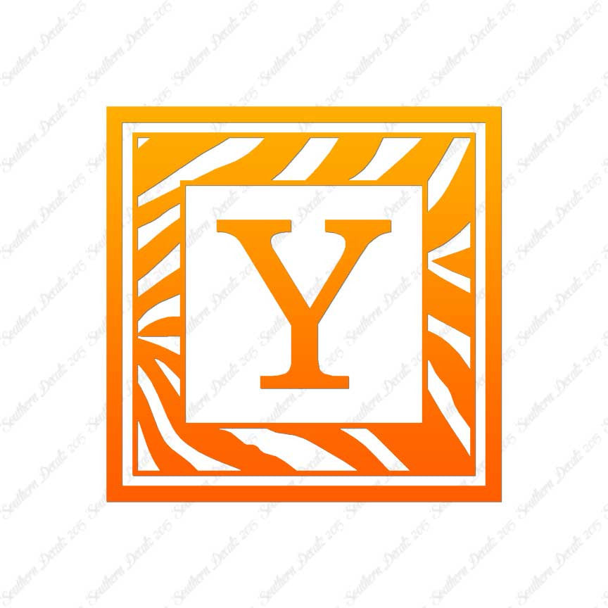 Zebra Decorative Y Initial
