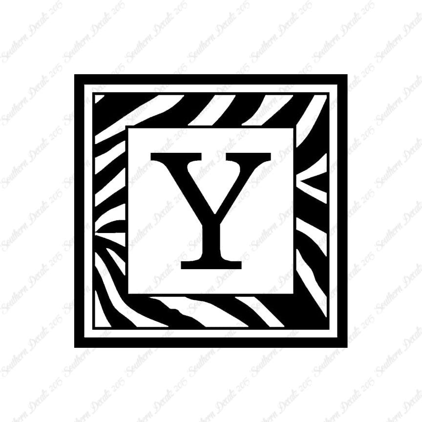Zebra Decorative Y Initial