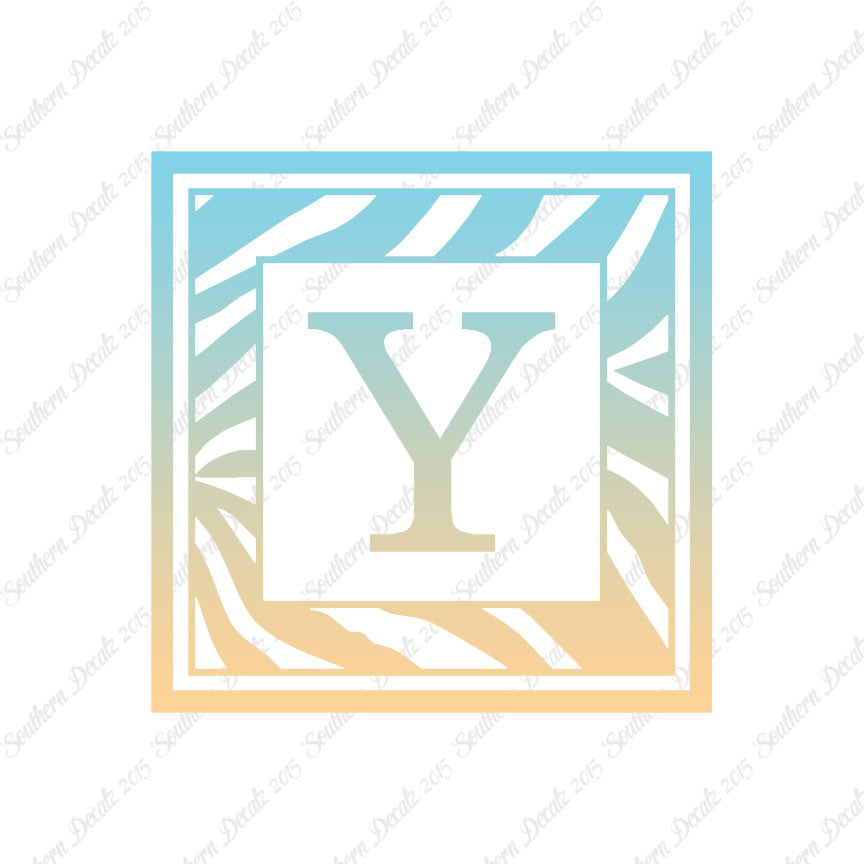 Zebra Decorative Y Initial