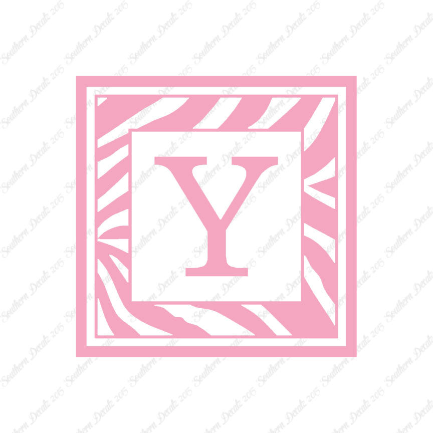 Zebra Decorative Y Initial