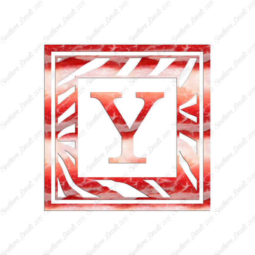 Zebra Decorative Y Initial