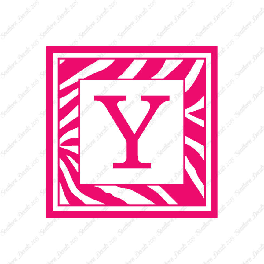 Zebra Decorative Y Initial