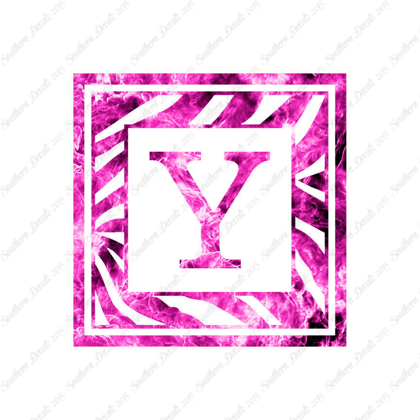 Zebra Decorative Y Initial