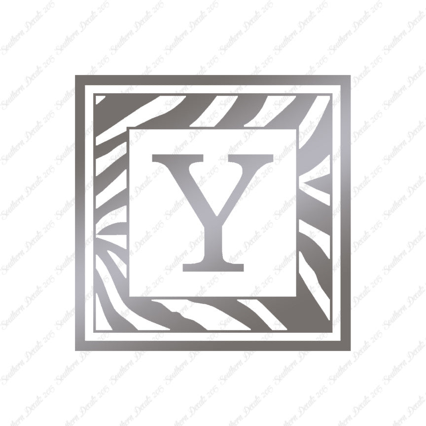 Zebra Decorative Y Initial
