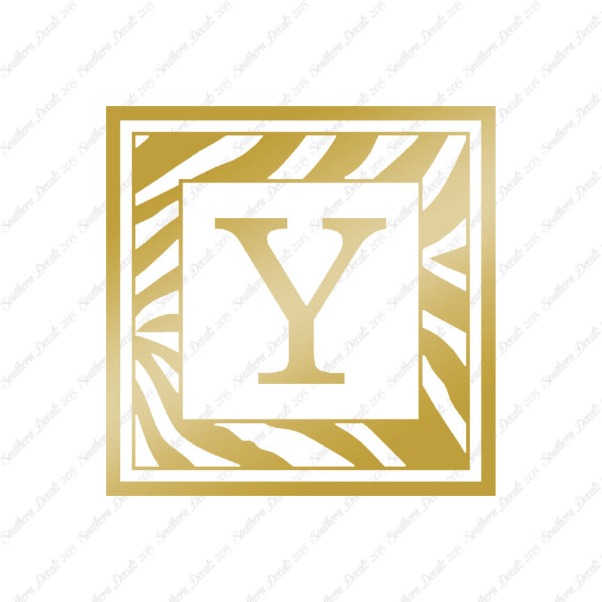 Zebra Decorative Y Initial