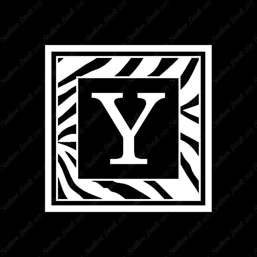 Zebra Decorative Y Initial