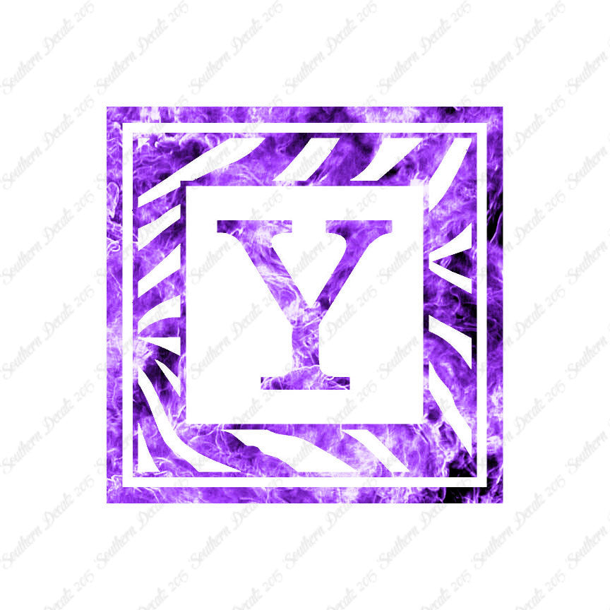 Zebra Decorative Y Initial