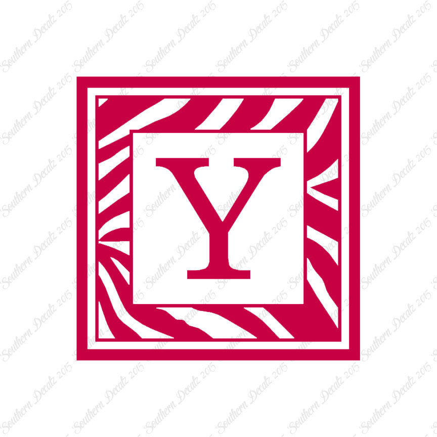 Zebra Decorative Y Initial