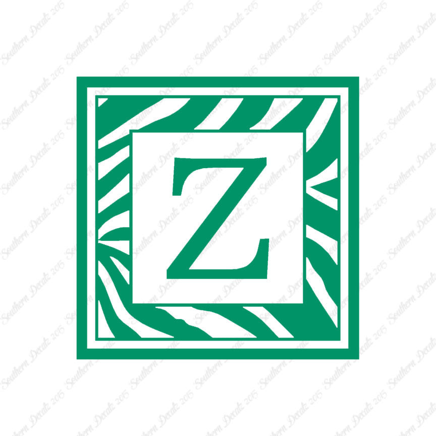 Zebra Decorative Z Initial
